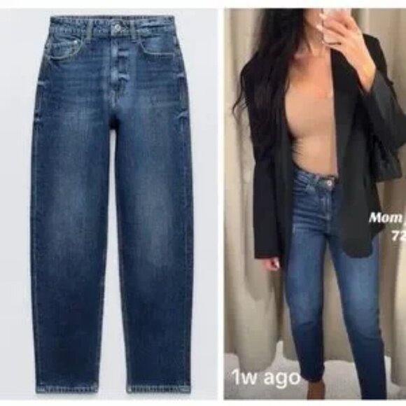 BLOGGERS FAVORITE NWT Zara Z1975 Mom Fit Jeans Size 29/US 8 - Picture 2 of 3